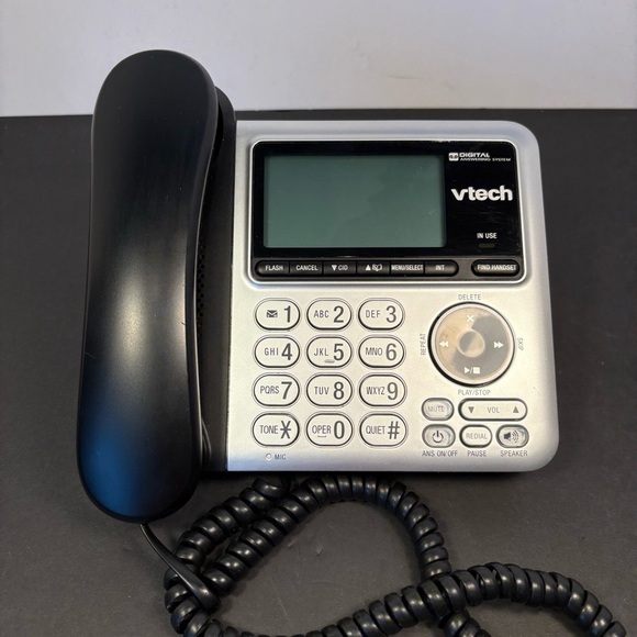 V Tech CS6649 Dect 6.0 Corded Phone Black W/Answering System - Picture 2 of 11